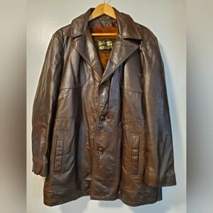 Vintage Men's Brown Leather Jacket